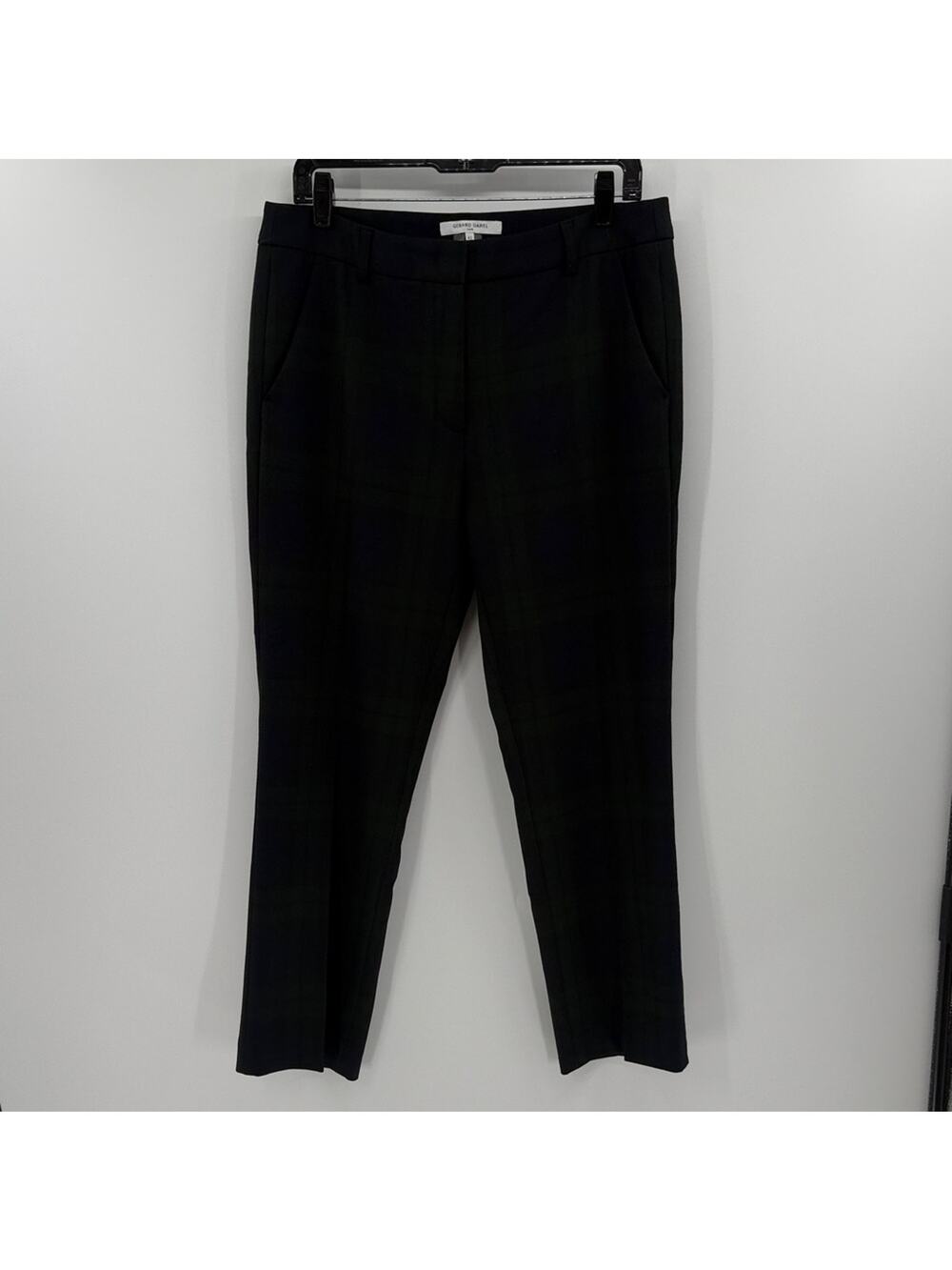 Gerard Darel Women's Plaid Pants - Blue/Green - 42